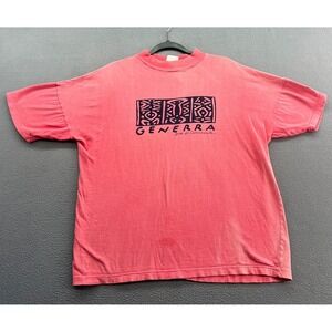 Generra T Shirt Mens M Coral Pink Graphic Print Short Sleeve M